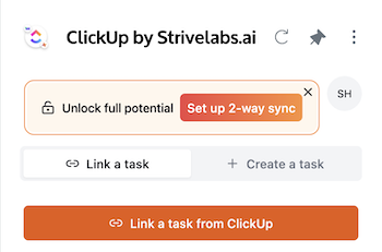 Notification to setup sync