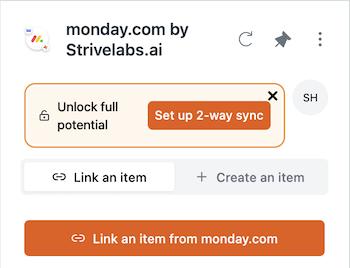 Notification to setup sync